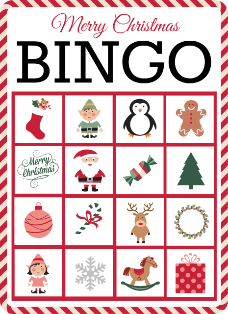 Free printable christmas bingo game