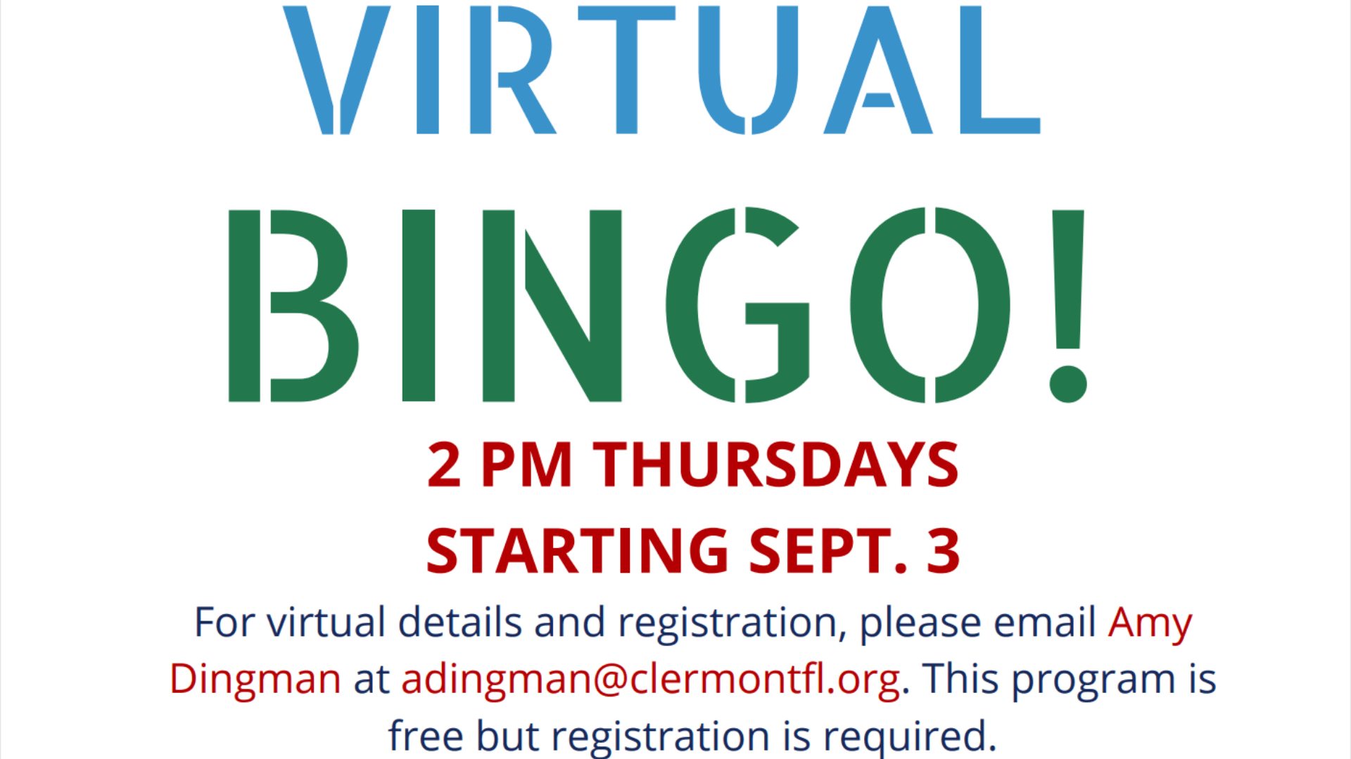 Free virtual bingo template